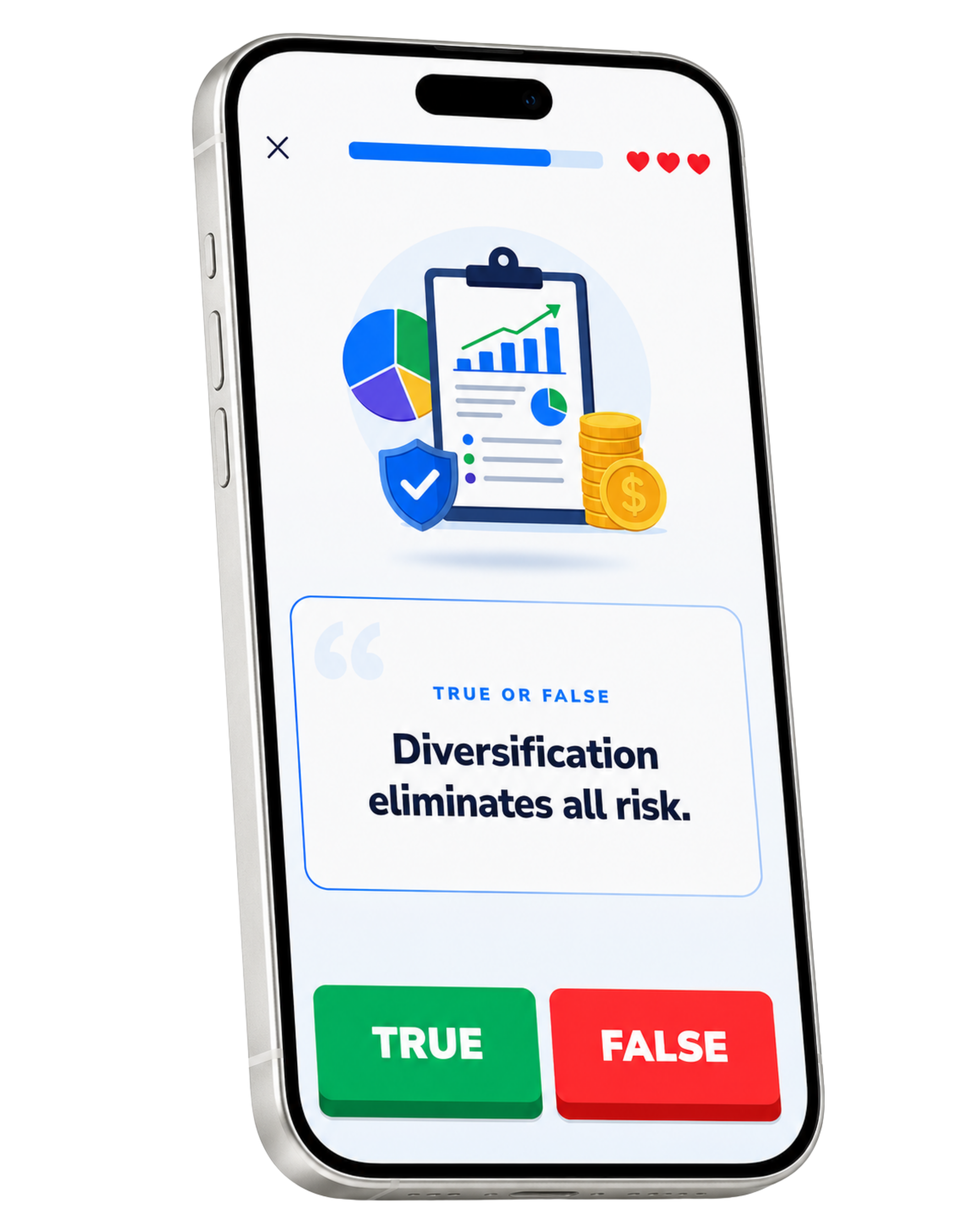 LearnStocks app on iPhone showing an interactive lesson